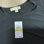 Michael Kors  Black T-Shirt Dress Pleated Hem Size M NWT Photo 2