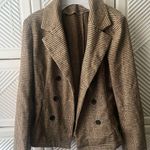 SheIn Classic Houndstooth Double-Breasted Women's Jacket and Shorts Set Photo 0