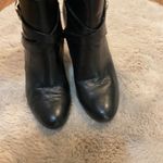 Marc Fisher Marc Fischer Aprille Black Leather Ankle Heeled Boots Size 8.5 Womens Gold Buckl Photo 1