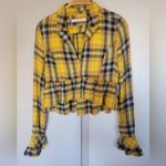 We The Free People Women's Rufled Up Plaid Shirt Jacket Size XS Photo 1