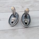 Vintage Clip On Earrings Extra Large Chunky Gray 3D Statement Photo 5