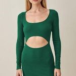 Reformation NWT  Women’s Green Body con Long Sleeve Dress Medium Photo 0