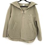 Varley  Womens Taupe Borg Fleece Half-Zip Jacket Size Medium Photo 1