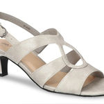 Easy Street Women's Zella Kitten Heel Sandals- Silver- Size 9 Photo 0