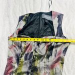 Jay Godfrey Size 8 Multicolor Shimmer Satin Abstract Cocktail Pencil Dress Silver Photo 9