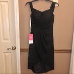 JJ's House Jj’s House Sheath Column Off Shoulder Asymmetrical Chiffon Ruffle Dress black 0 Photo 2