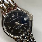 Jaclyn Smith  women silver tone date watch black dial 24mm round 6” running Photo 1