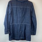 🌞French Cuff Long Sleeve Dark Denim lightweight Jacket Blue Size M Photo 5
