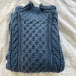 Moda Int’l part wool blue thick turtleneck sweater Photo 2