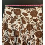 Gap Vtg Linen Skirt Womens 12 Brown Ruffle Coastal Floral Preppy Office Midi Photo 5