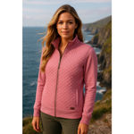 L.L.Bean Pink Quilted Jacket Gold Full-Zip Granola Classic Hiking Preppy Cozy L Photo 1