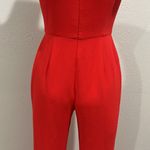Charles Henry  red short sleeve v neck jumpsuit Photo 7