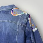 Vintage Y2K Butterfly Denim Jacket Large Embroidered Jean Blue Photo 9
