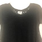 led Short Sleeve Lace Black Ruffle Top Size S Photo 2