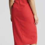 Amanda Uprichard New Women's  Puzzle Strapless Midi Dress Lipstick Red Sz M Photo 0