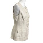 Banana Republic  NWT Cutaway Vest Womens Small Neutral Button Front Linen Blend Photo 2