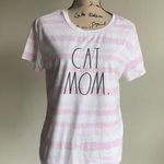 Rae Dunn  Cat Mom Tie Dye Pink WhiteTee Shirt Photo 2