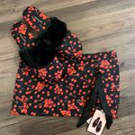 Victoria's Secret Black Red Cherry Satin Slippers Medium Photo 8