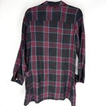 ZARA  Plaid Long Sleeve Mini Shirt Dress Red Gray Size S Photo 3