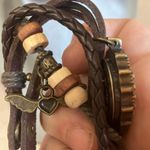 Vintage Style Brown Braided Leather Watch untested as is Photo 1