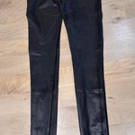 Spanx black faux leather leggings size medium tall Photo 4