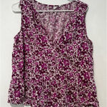 GAP Purple Floral Sleeveless Peplum Blouse | Size S Photo 0