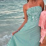 Striped maxi dress Green Photo 0