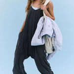 Free People Movement  Hot Shot Onesie in Washed Black Photo 0