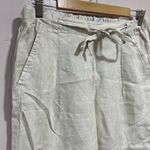 Sigrid Olsen  Linen Pants Natural Beige Cropped Size Medium Tie Waist Photo 1