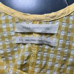 Urban Outfitters  Yellow Gingham Textured Mini Dress Square Neck Sleeveless Small Photo 2