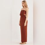 Revolve Rumer Roam Bandana Maxi Linen Chocolate Brown Cutouts Dress Med NWT Photo 11