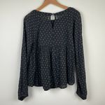 Ralph Lauren Denim & Supply Black Long Sleeve Small Print Cut Out Top Photo 6