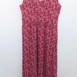 Garnet Hill Garnet Hill Womens Maxi Dress Size 14 Pink Orange Geo Surplice Boho Retro Chic Photo 0