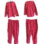 Jennifer Moore Vintage Christmas Pajamas Large Red 2 piece Fleece Loungewear Photo 6