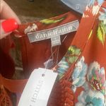 Daniel Rainn  Warm Coral Burnt Orange fall Sleeveless Floral Blouse keyhole nwt Photo 1