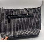 Giani Bernini Black Monogram Tote Bag – Leather Trim & Silver Hardware Photo 4