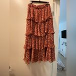 Antonio Melani  Floral Tiered Maxi Skirt with Belt Size 12 Photo 2