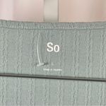 SO  Women's Large Ribbed Crop Top Cutout Tie Sage Mint Green Boho Fairy Feminine Photo 2