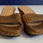 Stuart Weitzman  Brown Leather Woven Slide Sandals Size 5.5 Photo 3