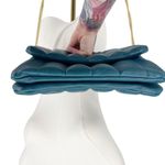 Fawn Design The Quilted Clutch Teal Matte Vegan Leather Crossbody Purse Photo 3