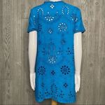 Nwt kyla seo short sleeve t shirt hand dyed cotton beach Summer oversized sm Blue Photo 4