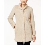 Kenneth Cole  New York Long Sleeve Teddy Faux-Fur Coat Beige Small Photo 3