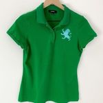 EXPRESS Polo Big Lion Embroidered Logo Green Blue Large INV081 Photo 0