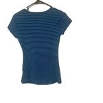 Lole Women Small Blue Striped Running UPF 50+ Running Short Sleeve Tee Photo 5