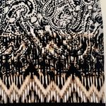 Sandra Darren  Dress Black White Brown Print Cut Out Neckline 3/4 Sleeve Size 10 Photo 7