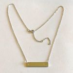 Silver Tone Initial C & CZ Rhinestone Bar Pendant Necklace Photo 3