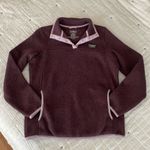 L.L. BEAN Women’s Sweater Fleece Pullover Sweatshirt in Raisin Purple Size S Photo 3