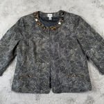 Chico's  Embellished‎ Jacket Beaded Neckline 3/4 Sleeve Party Occasion Size 3 Photo 0