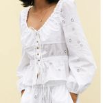 Ciao Lucia Olympia Eyelet Cut Out Detailed Top White size XS Photo 2