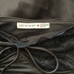 Lucy in the Sky Satin Lace-Bust Dress in Black- Photo 5